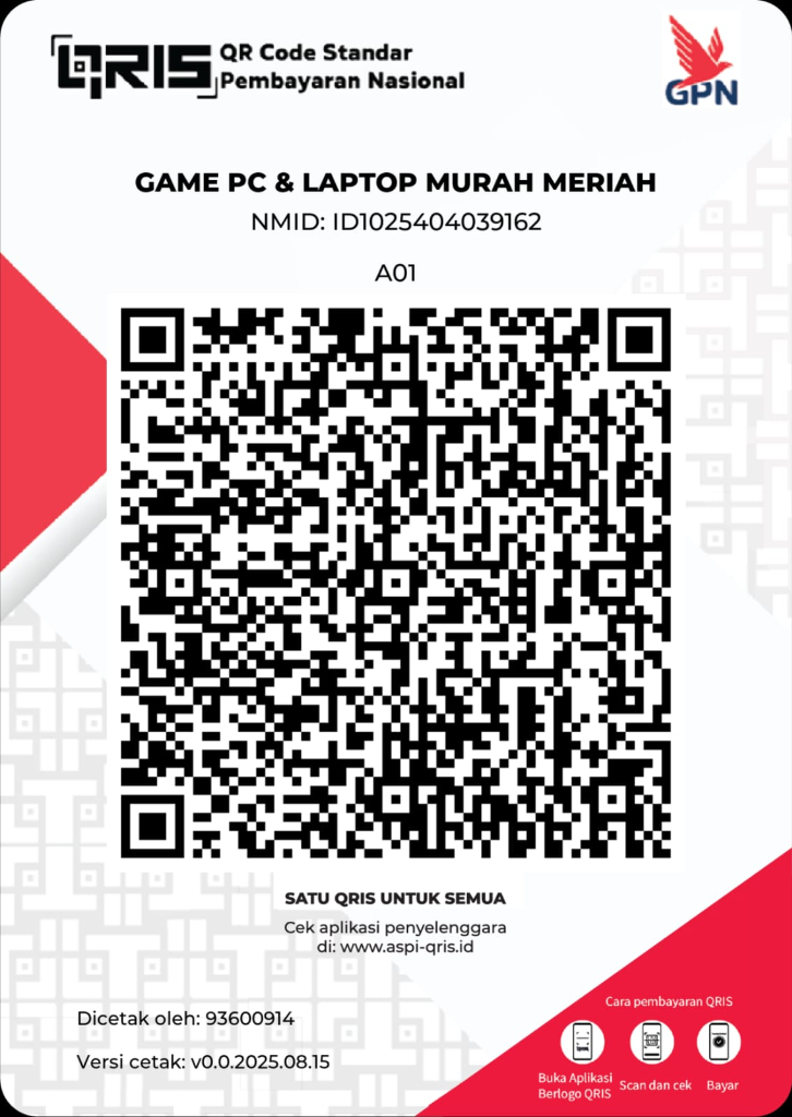 QRIS Code Pembayaran Game PC & Laptop